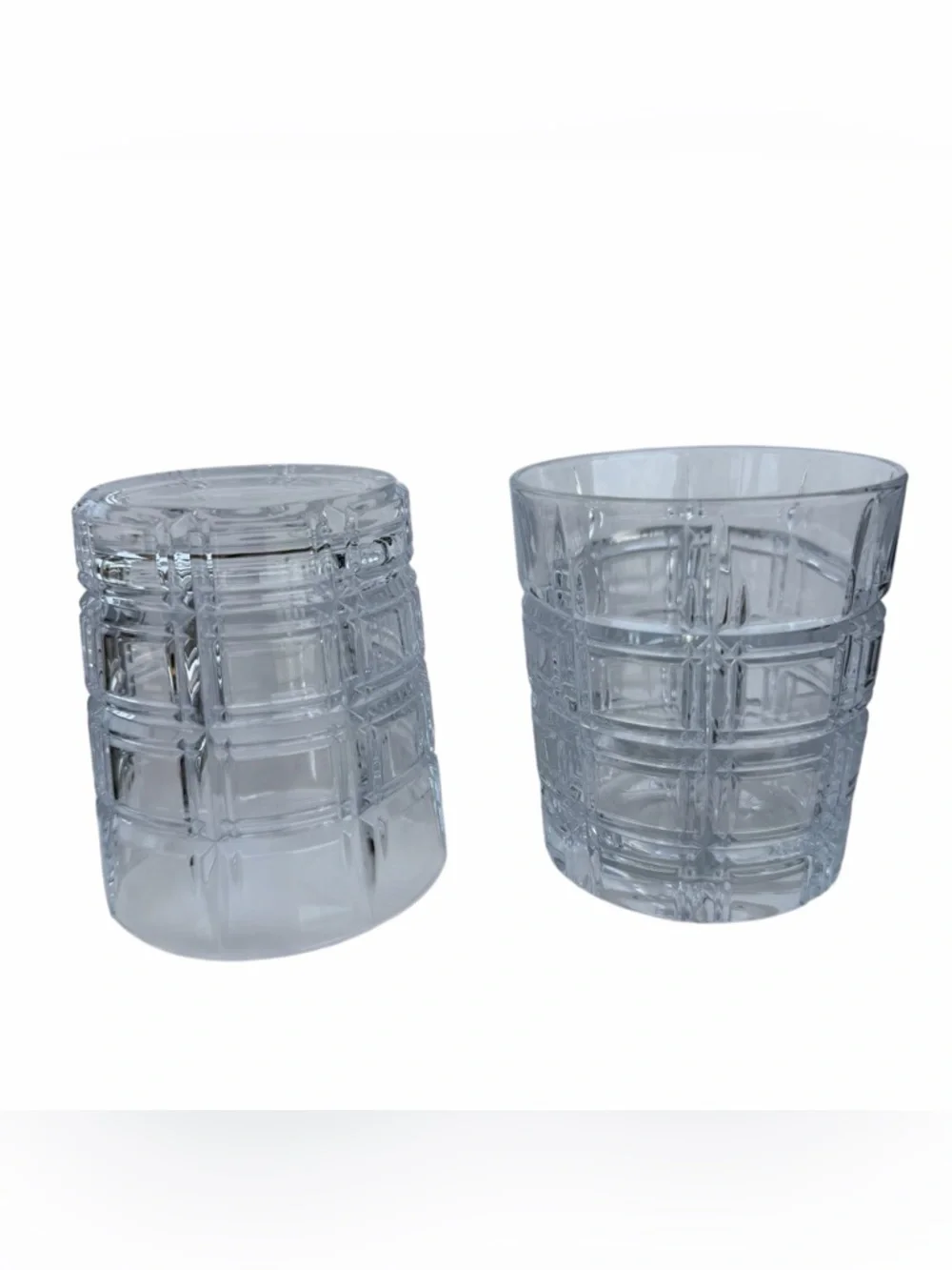 Marquis by Waterford Crystal Crosby Double Old Fashion 2-Piece Glass Set Plaid
